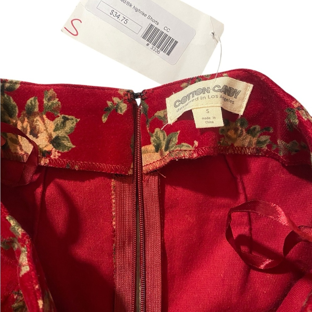 Cotton Candy Red Velvet Red & Black Shorts - Picture 4 of 5